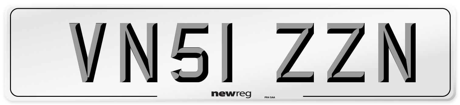 VN51 ZZN Number Plate from New Reg